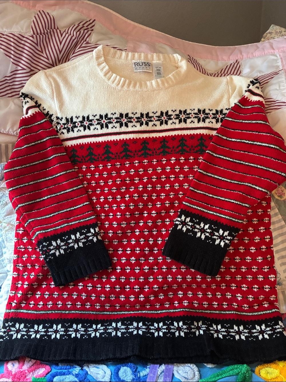Vintage Russ by Liz Claiborne Christmas Sweater 14W/16W